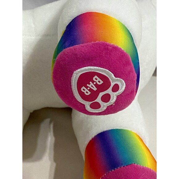 Build a Bear Color Crazy Rainbow White Unicorn Plush Purple Mane with Sound - Picture 5 of 7